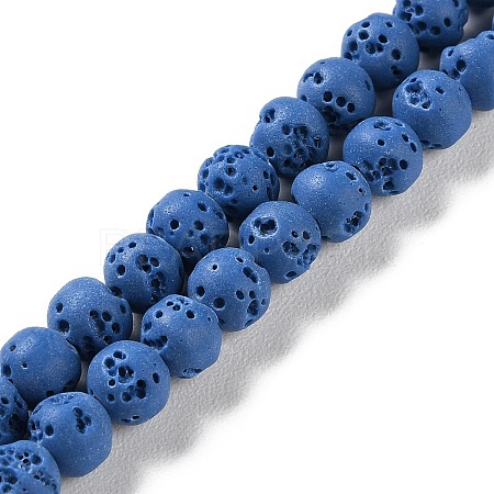 Synthetic Lava Rock Dyed Beads Strands G-H311-08A-09-1