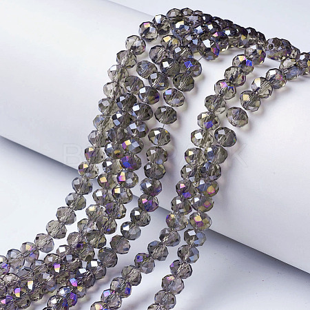 Electroplate Transparent Glass Beads Strands EGLA-A034-T4mm-F11-1
