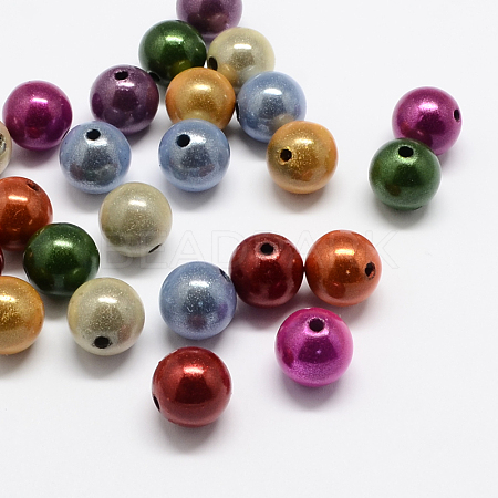 Spray Painted Acrylic Beads MACR-Q154-10mm-M-1