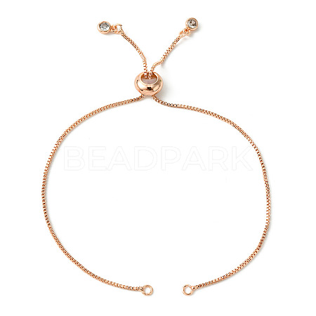 5Pcs Rack Plating Adjustable Brass Slider Bracelet Making MAK-FS0001-03RG-1