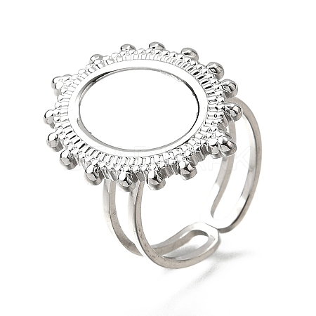 Tarnish Resistant 304 Stainless Steel Cuff Ring Findings X-PW-WG41752-02-1