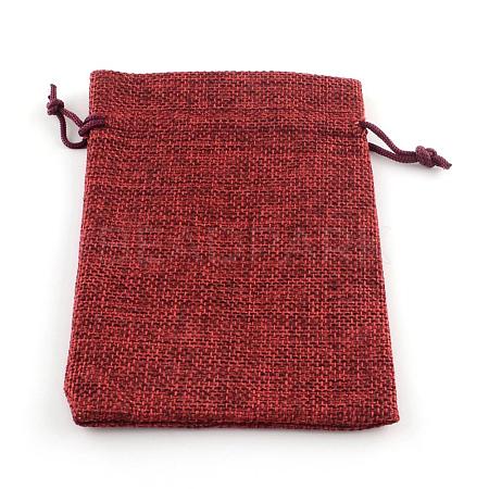 Burlap Packing Pouches Drawstring Bags ABAG-Q050-13x18-06-1