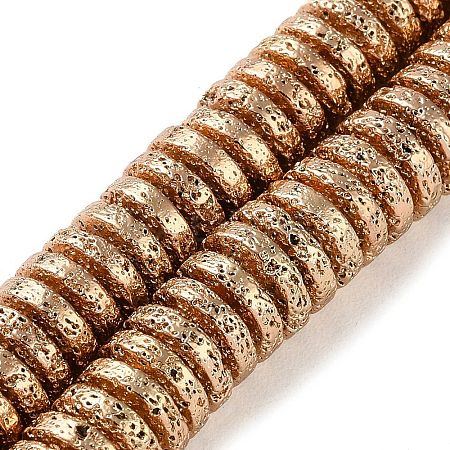 Electroplated Natural Lava Rock Beads Strands G-I360-A05-02-1