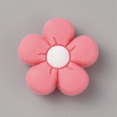 Flower Silicone Beads SIL-WH0010-25-1