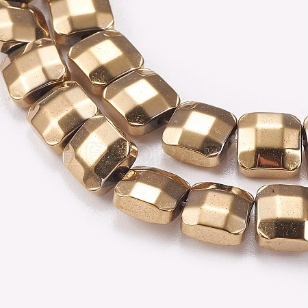 Electroplated Non-magnetic Synthetic Hematite Beads Strands G-P367-E08-1