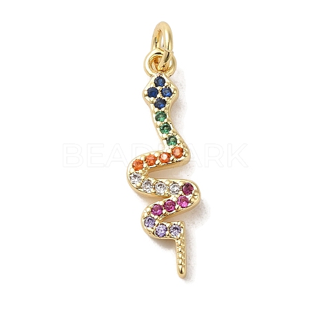 Brass Micro Pave Cubic Zirconia Pendant KK-R162-034D-G-1