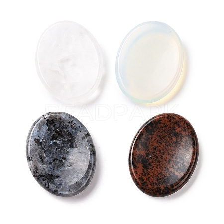 Oval Natural & Synthetic Mixed Gemstone Thumb Worry Stone for Anxiety Therapy G-P486-03-1