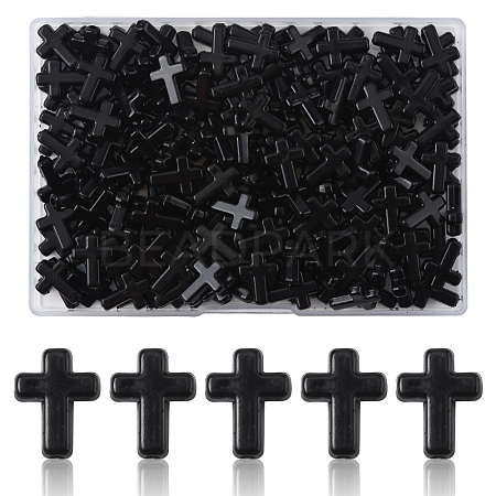 200Pcs Opaque Acrylic Beads SACR-FS0001-40B-1