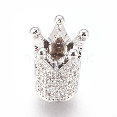 Brass Micro Pave Cubic Zirconia Beads ZIRC-F088-029P-1