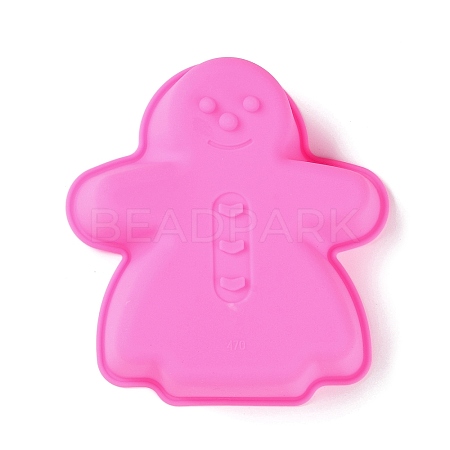 Gingerbread Man DIY Food Grade Silicone Statue Mold DIY-K075-38-1