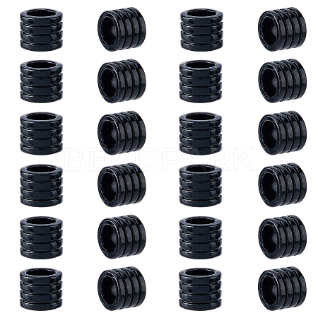 24Pcs Grooved Stainless Steel European Beads STAS-HS0001-81A-1