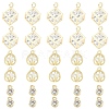 3Pcs 3 Styles Brass Micro Pave Clear Cubic Zirconia Charms Pendants ZIRC-YW0001-35-1