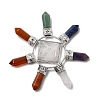 Natural Mixed Stone and Natural Quartz Crystal Pyramid & 7 Chakra Points Energy Generator DJEW-K011-A01-1