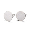 925 Sterling Silver Flat Pad  Stud Earring Findings STER-K167-045F-S-1
