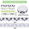 4 Rolls 4 Colors Sport Ball Print Grosgrain Ribbon OCOR-PH0004-07C-2