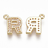 Brass Cubic Zirconia Charms KK-S348-330R-2