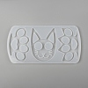 Cat & Paw Shape Self Defense Keychain Silicone Molds X-DIY-P006-30-2
