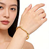 304 Stainless Steel Textured Wave Open Cuff Bangles for Women NJ1882-3