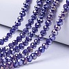 Electroplate Glass Beads Strands EGLA-A034-P3mm-B07-1