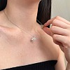Rainbow 925 Sterling Silver Micro Pave Cubic Zirconia Pendant Necklaces for Women NJEW-F338-06P-4