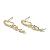 Brass with Cubic Zirconia Stud Earrings Findings KK-B087-07G-1