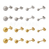  Jewelry 16Pairs 8 Styles 304 Stainless Steel Textured Ball Stud Earrings for Women EJEW-PJ0001-04-1
