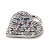 Brass Micro Pave Cubic Zirconia Pendants KK-I276-29P-3