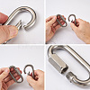 6Pcs 2 Style 304 Stainless Steel Rock Climbing Carabiners STAS-TA0001-33P-14