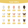 140Pcs 14 Style Brass Filigree Pendants KK-FH0006-06-3