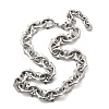 304 Stainless Steel Spiked Oval Link Chain Necklaces for Women Men NJEW-A043-01P-4