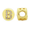 Brass Micro Pave Clear Cubic Zirconia Beads KK-T030-LA843-BX3-2