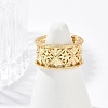 Star Pattern Hollow Brass Open Cuff Rings for Women RJEW-G343-06G-2