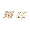 Brass Pave Clear Cubic Zirconia Connector Charm KK-C005-05G-1