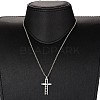 Tarnish Resistant 304 Stainless Steel Rolo Chain Cross Pendant Necklaces NJEW-JN01287-6