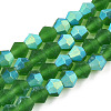 Imitate Austrian Crystal Bicone Frosted Glass Beads Strands GLAA-F029-TM4mm-A25-1