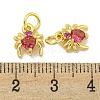 Rack Plating Brass Micro Pave Cubic Zirconia Spider Charms ZIRC-I065-02-4