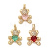 Brass Micro Pave Cubic Zirconia Pendants KK-C037-13G-1