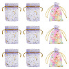 30Pcs Gold Stamping Moon Star Organza Drawstring Gift Bags ABAG-TA0002-21H-1