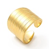Ion Plating(IP) 304 Stainless Steel Textured Wide Open Cuff Ring for Women RJEW-E070-01G-1