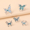 5Pcs 5 Styles Alloy Rhinestone Cuff Rings PW-WG077C5-01-2