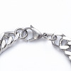 Tarnish Resistant Men's 304 Stainless Steel Diamond Cut Cuban Link Chain Bracelets X-BJEW-L673-002C-P-3