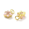Eco-friendly Brass Micro Pave Cubic Zirconia Pendants KK-D080-44G-02-2