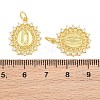 Brass Micro Pave Clear Cubic Zirconia Pendants CU-CBAB3AD-03G-03-3
