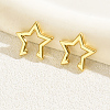 201 Stainless Steel Star Cuff Earrings VR3458-1