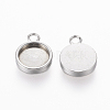 Non-Tarnish 304 Stainless Steel Charm Cabochon Settings X-STAS-L195-08P-2