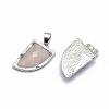 Natural Rose Quartz Pendants G-O176E-04P-2