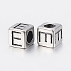 304 Stainless Steel Large Hole Letter European Beads STAS-H428-01AS-E-2