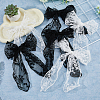 6Pcs 2 Colors Lace Bowknot Polyester Alligator Hair Clips PHAR-FH0001-05-5