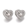 Brass Micro Pave Clear Cubic Zirconia Shank Buttons KK-H738-14P-1