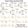 Unicraftale 32Pcs 16 Style Oval & Rectangle & Fan & Butterfly Natural Ash Wood Stud Earring Findings EJEW-UN0002-29-4